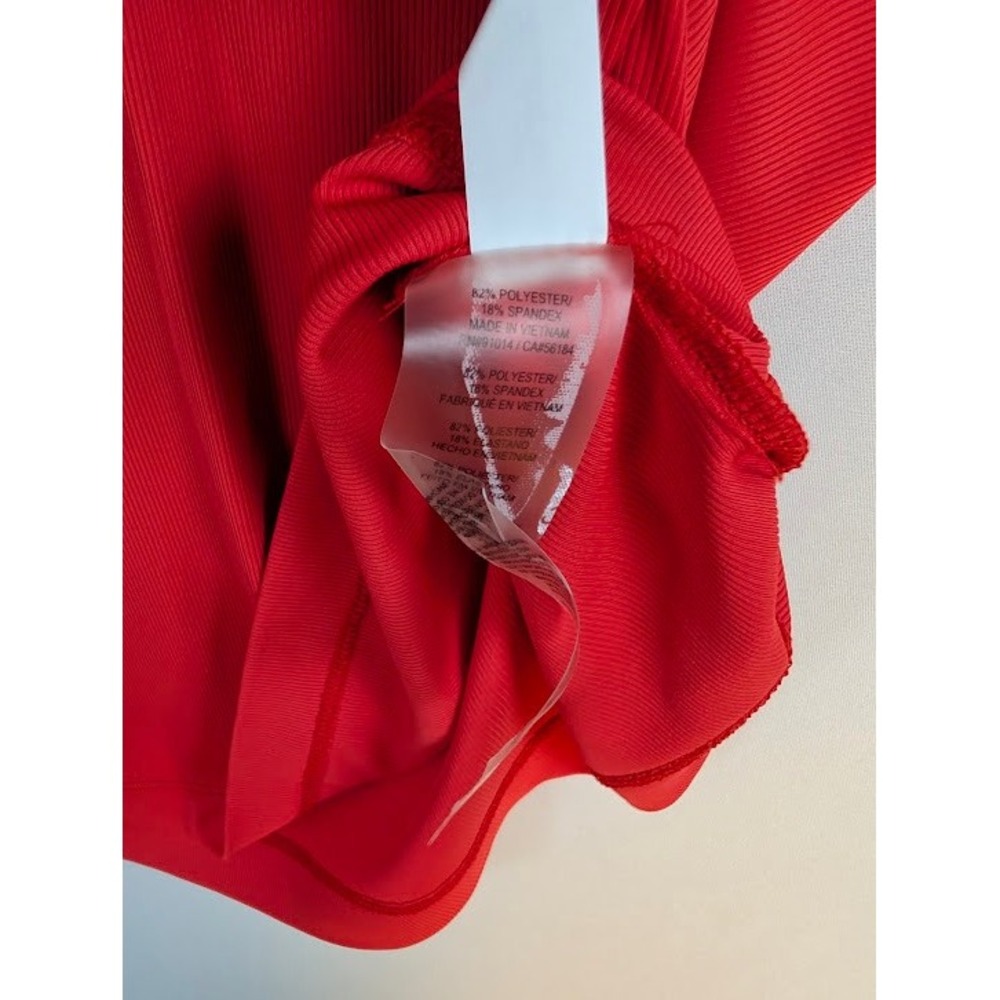 EP New York Golf Polo Womens M Red Ribbed Button Loop Short Henley NEW - Picture 6 of 6